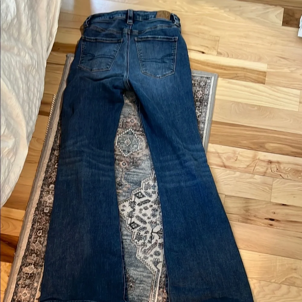 American Eagle Outfitters Dark Blue Flare Jeans - Picture 9 of 9